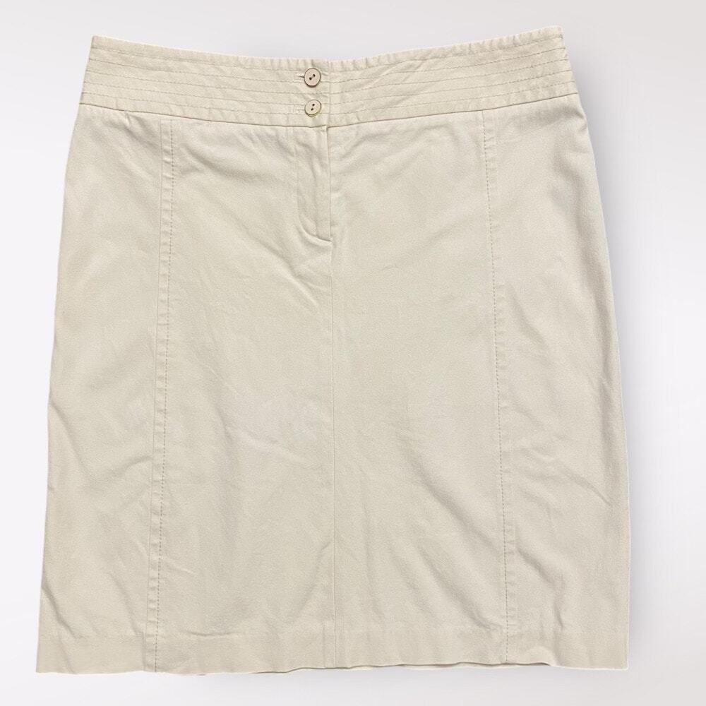 J. McLaughlin NWOT Cotton Mini Skirt Womens Size 10 Cream Preppy Fall